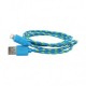 NYLON USB Lightning kabel pro Apple iPhone 5, modrý