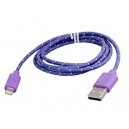 NYLON USB Lightning kabel pro Apple iPhone 5, fialový