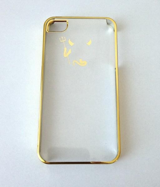 Ochranné pevné pouzdro pro iPhone 4 se zlatým okrajem