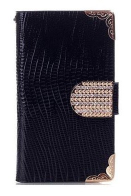 Luxusní kožené pouzdro Černý krokodýl pro iPhone 5/5s